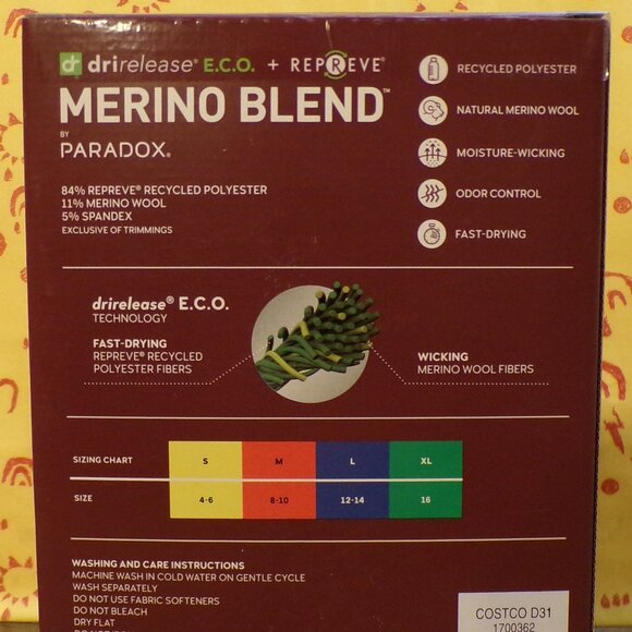 PARADOX Merino Blend NWT Women's Purple Top Performance Base Layer - Size XL - Picture 3 of 5